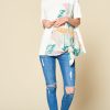 Rayon Blend Tropical Print Top Side Knot Short