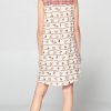 Red Plaid Sleeveless Shirt Dress Floral Back Detail