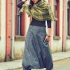 Cotton Harem Pants With Pockets Button Accent Comfy