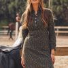 Wildflower Cotton Mini Dress Long Sleeve Bohemian Winter