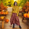 Kyria Bohem Style Asymmetrical Cotton Maxi Skirt With