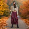 Kyria Bohem Style Asymmetrical Cotton Maxi Skirt With