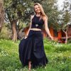 Kyria Bohem Style Asymmetrical Cotton Maxi Skirt With