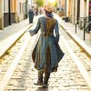 V Neck Boho Long Sleeve Asymmetric Dress With Nan