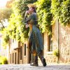 V Neck Boho Long Sleeve Asymmetric Dress With Nan